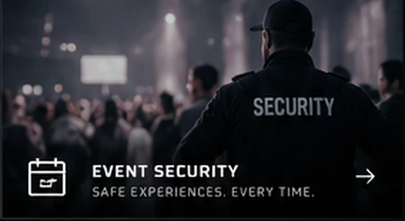 Security officer protecting a busy event